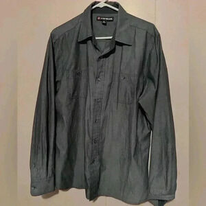 Men's Airwalk Sz XL Steel Gray Long Sleeve Button Down Dress Shirt